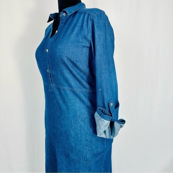 J. Jill Quartet Button 3/4 Sleeve Denim Shirt Dress w/Pockets  Size: XS - NWT - Picture 5 of 8